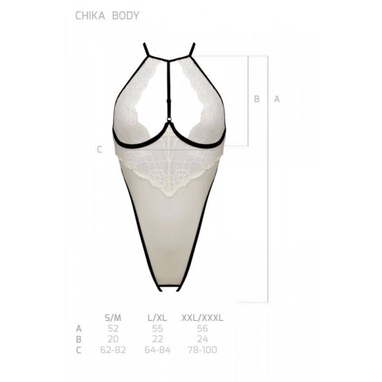 Боді з доступом, кремове Passion Chika Body Cream, L/XL