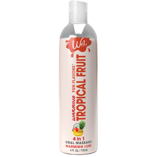 Согревающий лубрикант на водной основе со вкусом тропических фруктов Wet Warming Tropical Explosion 4 in 1, 118 ml
