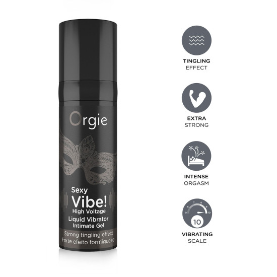 Мощный жидкий вибратор Orgie Sexy Vibe! High Voltage, 15 ml