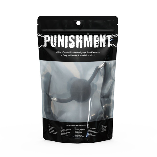 Кляп із силіконовою кулькою, чорний Punishment Silicone Ball Gag Black