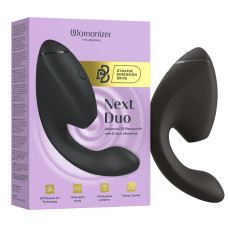 Двойной вакуумный клиторальный стимулятор с вибрацией, черный Womanizer Next Duo Black