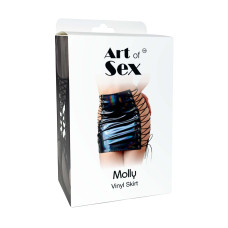 Юбка на шнуровке с эффектом мокрого бархата, черная Art of Sex Molly, XS-M