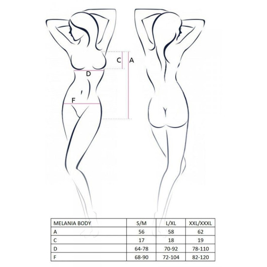 Боди, черное Melania Body Black Passion, S/M