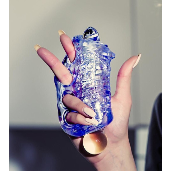 Мастурбатор з надійною фіксацією на руці Fleshlight Fleshskins Grip Blue Ice