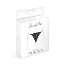 Трусики-стринги черного цвета с жемчужной ниткой Fashion Secret VENUSINA