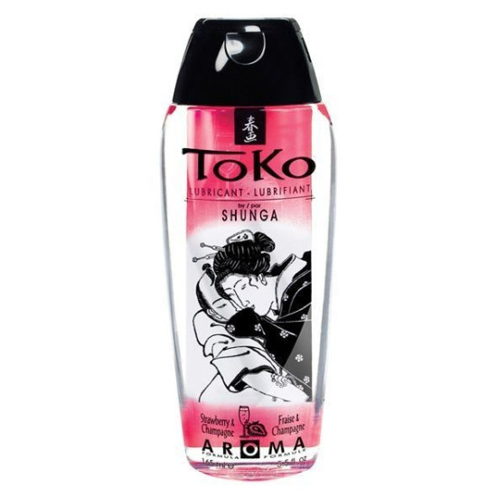 Shunga Toko AROMA Sparkling Strawberry Wine, 165 ml - cъедобный лубрикант со вкусом клубничного вина на водной основе