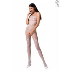 Ажурний бодістокінг з інтимними вирізами, білий Passion BS076 White