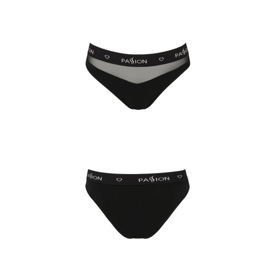 Трусики з прозорою вставкою, чорні Passion PS006 Panties Black, L