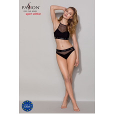 Трусики с прозрачной вставкой, черные Passion PS006 Panties Black, L