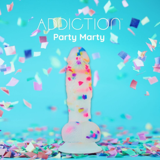 Фалоімітатор із конфетті, довжина 19 см, діаметр 3,8 см, Addiction Party Marty, 7.5»