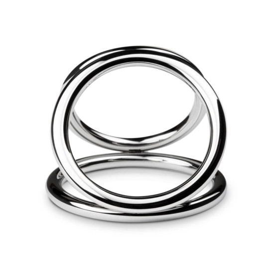 Тройное эрекционное кольцо, средний размер Sinner Gear Unbendable Triad Chamber Metal Cock and Ball Ring Medium