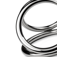 Потрійне ерекційне кільце, середній розмір Sinner Gear Unbendable Triad Chamber Metal Cock and Ball Ring Medium