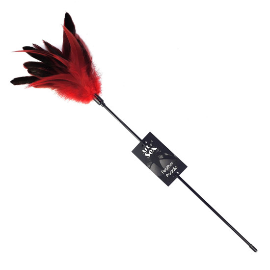 Щекоталка с пером молодого петуха, красная Art of Sex Feather Paddle