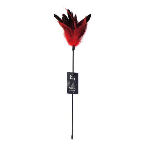Щекоталка с пером молодого петуха, красная Art of Sex Feather Paddle