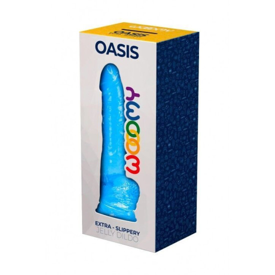 Фалоімітатор із присоскою, довжина 20,6 см, діаметр 4,5 см, блакитний Wooomy Oasis