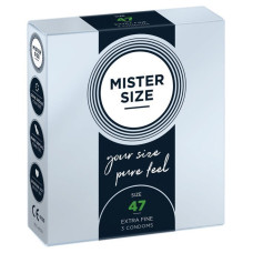 Презервативи для пеніса довжиною 9-9,5 см, 3 шт Mister Size - pure feel 47