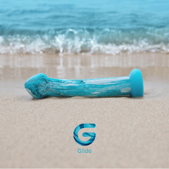 Скляний дилдо з об'ємною голівкою, ідеально для точки Gildo Ocean Ripple