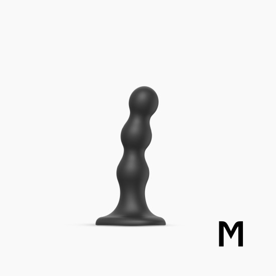 Насадка для страпона з кулями, чорна Strap-On-Me Dildo Plug Balls Black, M
