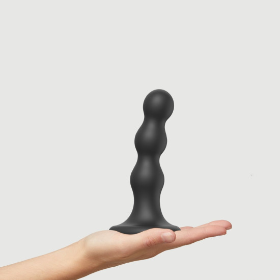 Насадка для страпона з кулями, чорна Strap-On-Me Dildo Plug Balls Black, M