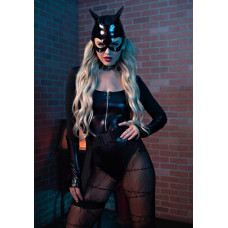 Эротический костюм кошечки (боди, пояс с подвязкой, маска кошки) Leg Avenue Fierce Feline, S