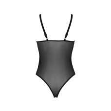 Боді (з високими вирізами і верхом балконет), чорне Passion KERRIA BODY black, XXL/XXXL