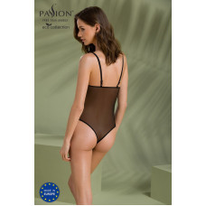 Боді (з високими вирізами і верхом балконет), чорне Passion KERRIA BODY black, XXL/XXXL