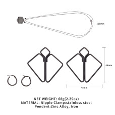 Затискачі для сосків з важкою підвіскою, сірі Lockink Nipple Clamps with Heavy Pendant Grey