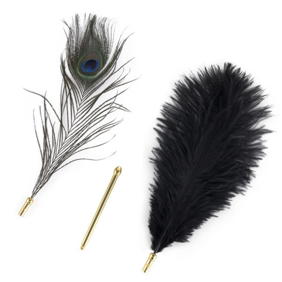 Щекоталка с пером павлина Lockink Sevanda Natural Peacock Flirting Feather Tickler