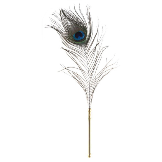 Щекоталка с пером павлина Lockink Sevanda Natural Peacock Flirting Feather Tickler