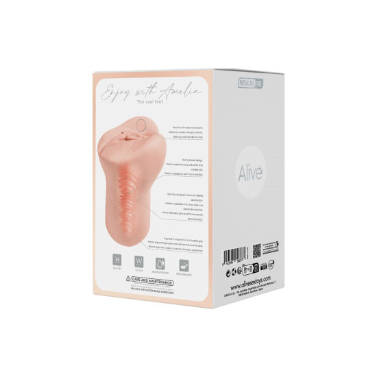 Суперреалістичний мастурбатор, тілесний Alive Amelia Super Realistic Masturbator Flesh, S