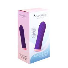 Вібропуля з ребристою поверхнею, фіолетова, 10 режимів S Pleasures Bullets Twist & Shout Purple