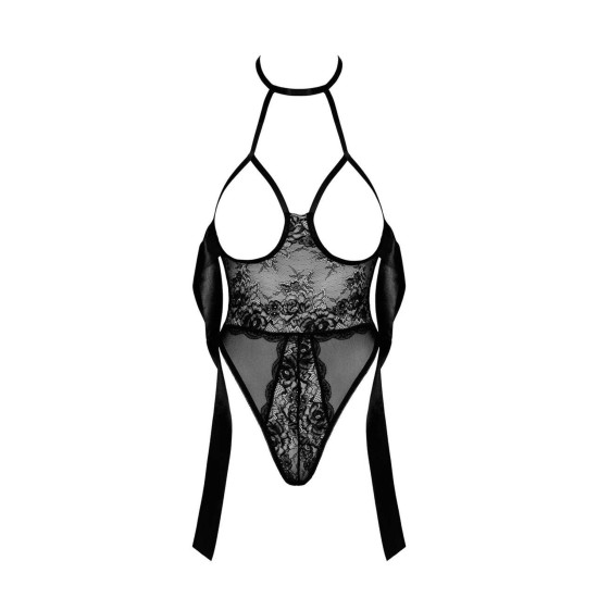 Боди из эластичного материала, черное Kissable Sexy Kiss Body Black, S/M