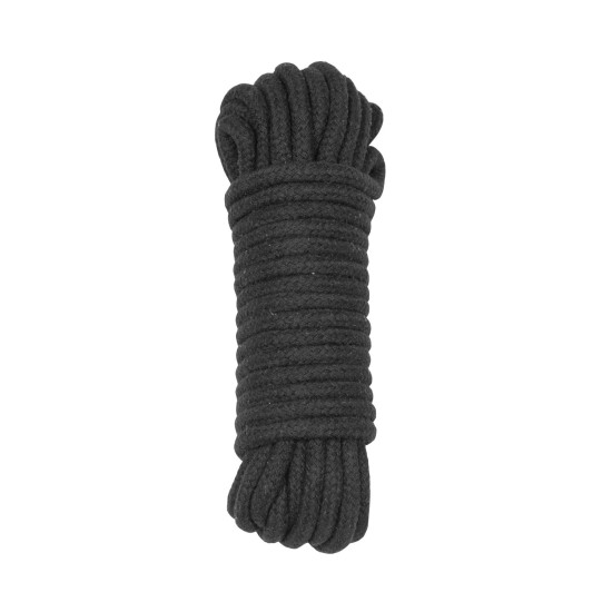 Бавовняна мотузка для шибарі, чорна Punishment Bondage Rope Black, 9,7 м