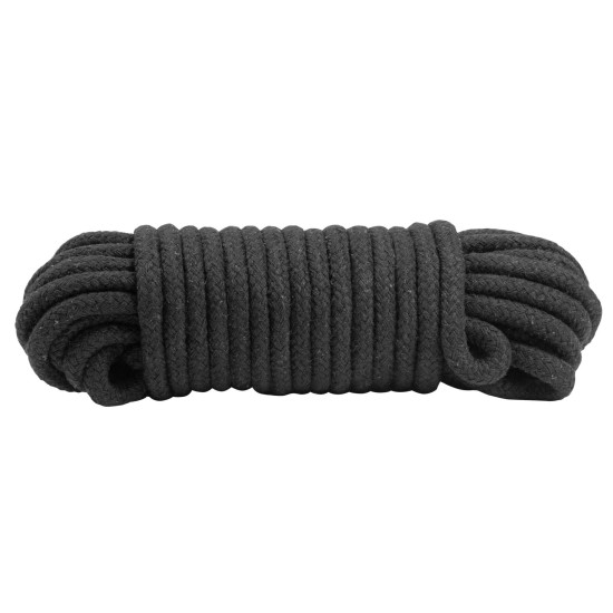 Бавовняна мотузка для шибарі, чорна Punishment Bondage Rope Black, 9,7 м