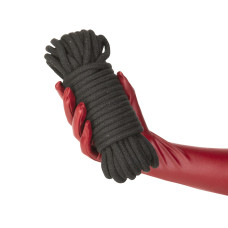 Бавовняна мотузка для шибарі, чорна Punishment Bondage Rope Black, 9,7 м