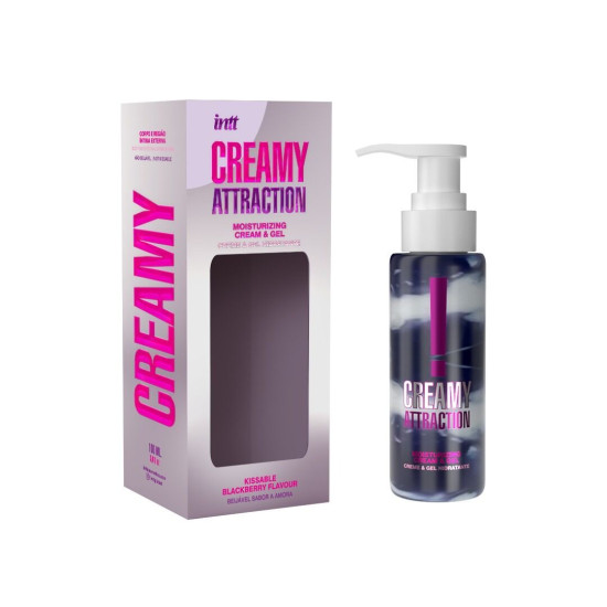 Увлажняющий крем-гель 2 в 1 для всего тела, со вкусом ежевики Intt Creamy Attraction Blackberry, 100 ml