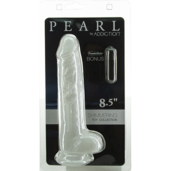 Фалоімітатор з мошонкою, довжина 22 см, віброкуля в подарунок Addiction Pearl Dildo With Balls, 8.5 inch