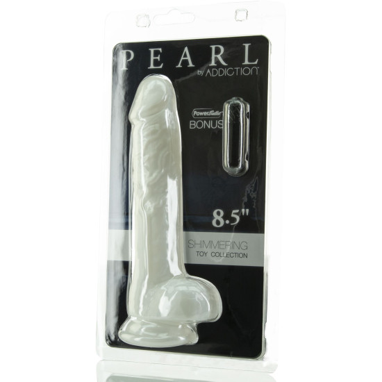 Фалоімітатор з мошонкою, довжина 22 см, віброкуля в подарунок Addiction Pearl Dildo With Balls, 8.5 inch