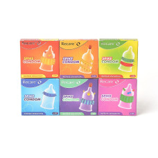 Насадка на член (презерватив з вусиками та спіраллю шипів), жовта Recare Spike Condom Yellow