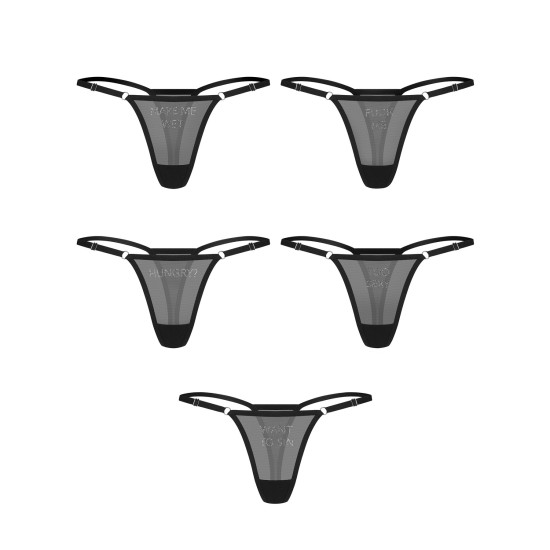 Набор трусиков Obsessive Violami 5-Pack Thong, размер L/XL