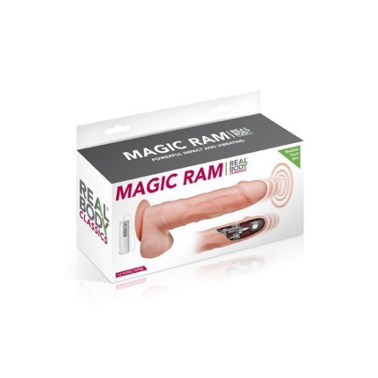 Фаллоимитатор-пульсатор с вибрацией Real Body - Magic Ram (мятая упаковка!!!)