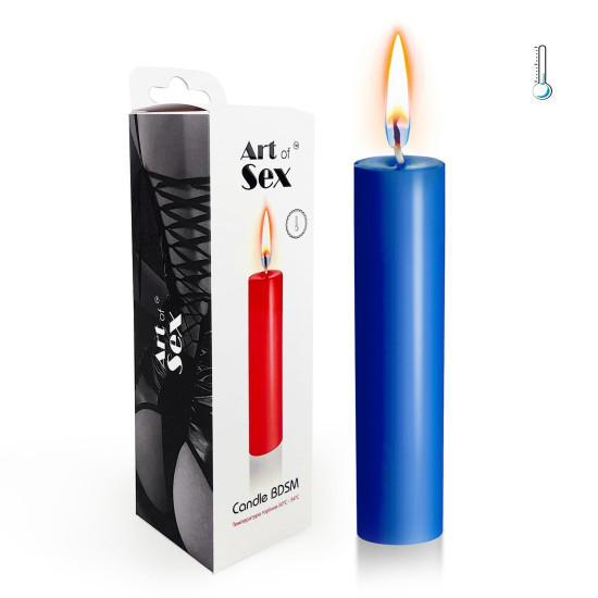 Низкотемпературная свеча для секса и БДСМ, синяя Art of Sex Low-Temperature Candle Blue, 15 cm