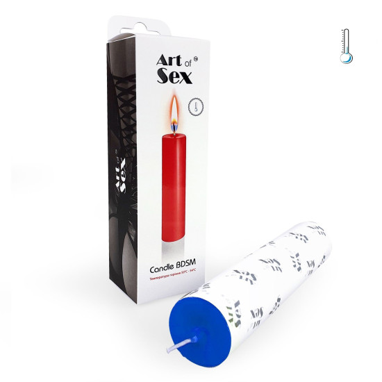 Низкотемпературная свеча для секса и БДСМ, синяя Art of Sex Low-Temperature Candle Blue, 15 cm