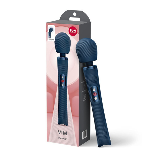 Вибромассажер, синий Fun Factory Vim Vibrating Wand Nightblue (мятая упаковка)