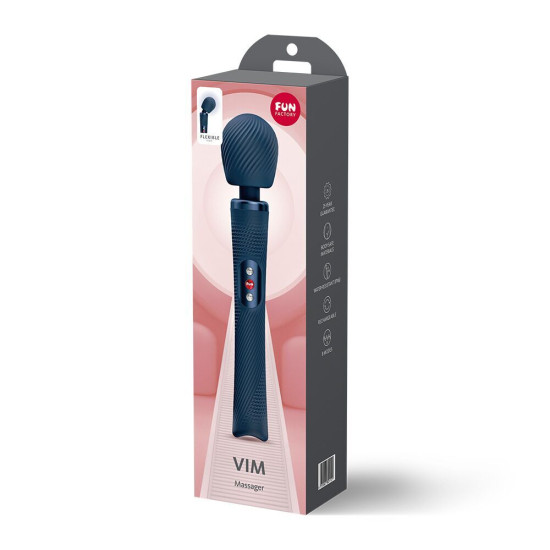 Вибромассажер, синий Fun Factory Vim Vibrating Wand Nightblue (мятая упаковка)