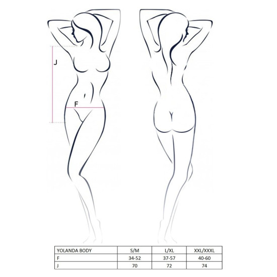Боді монокіні з довгим рукавом і закритим плечем, чорне YOLANDA BODY Black, XXL/XXXL
