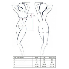Боді, чорне Melania Body Black Passion, XXL/XXXL