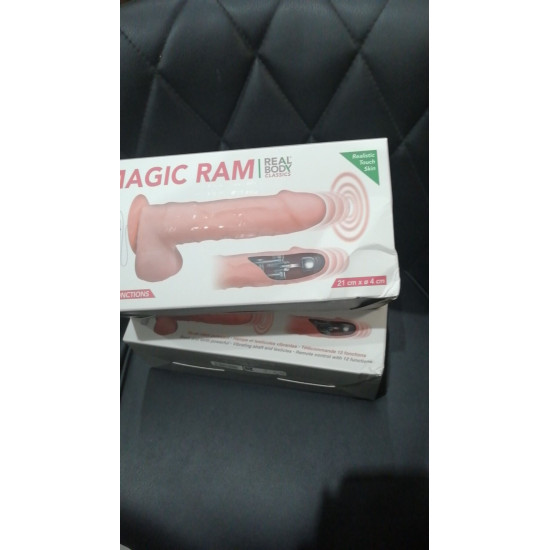Фаллоимитатор-пульсатор с вибрацией Real Body - Magic Ram (мятая упаковка!!!)