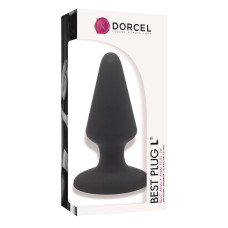 Силіконова анальна пробка чорного кольору, макс. діаметр 5,1 см Dorcel Best Plug, L