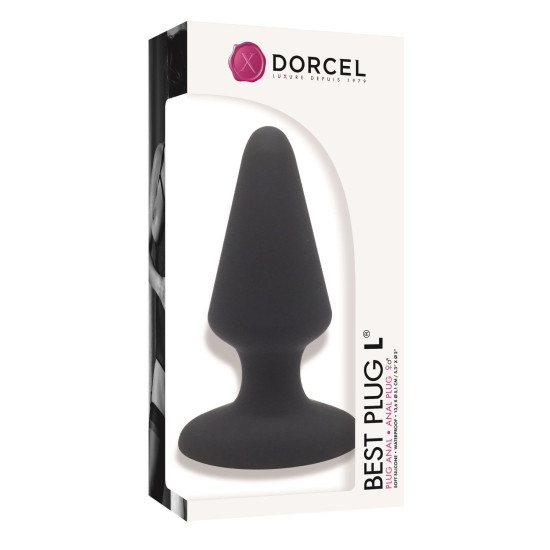 Силіконова анальна пробка чорного кольору, макс. діаметр 5,1 см Dorcel Best Plug, L